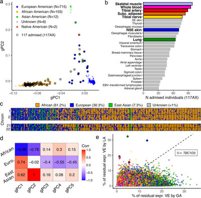 Impact of admixture and ancestry on eQTL analysis and GWAS colocalization in GTEx